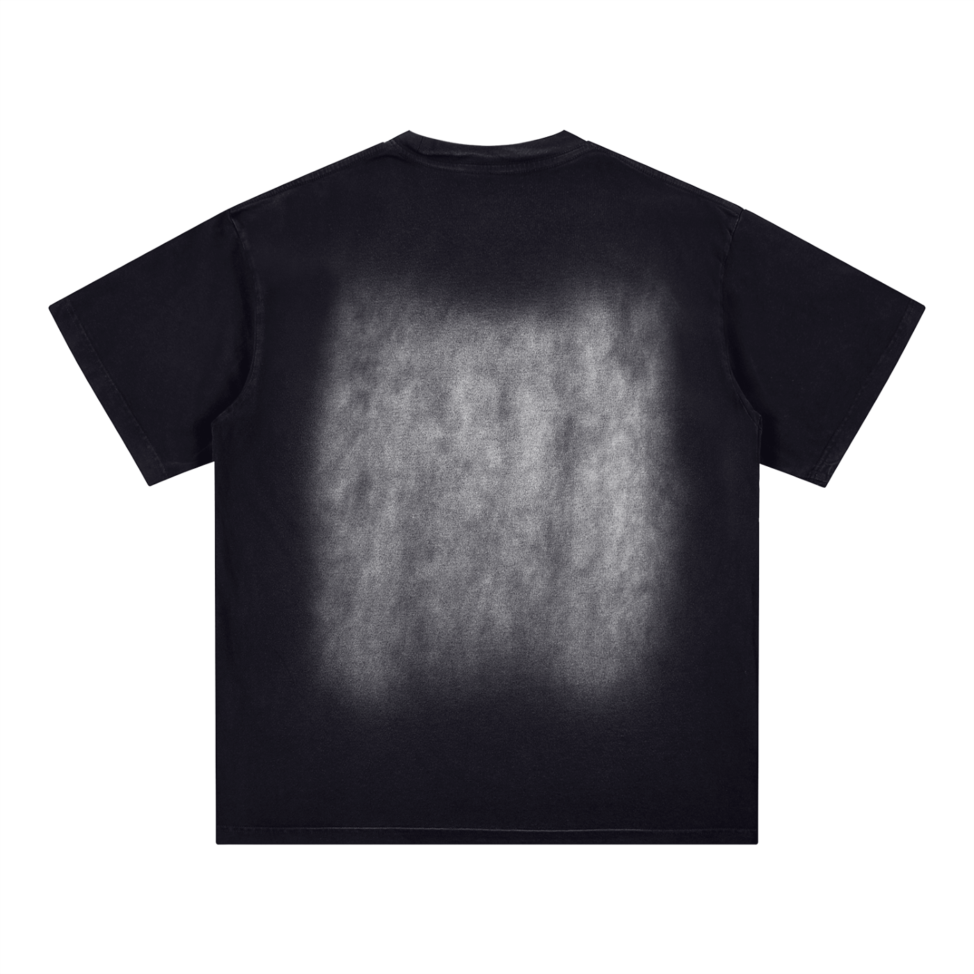 Square Patch Monkey Washed Drop Shoulder T-Shirt